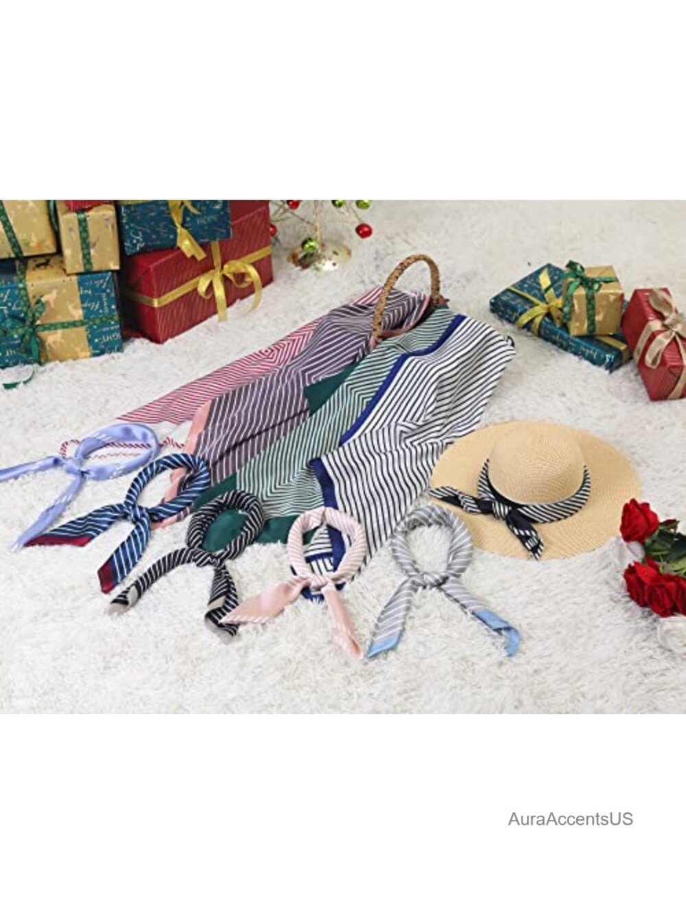 70cm Women's Square Print Fashion Scarf Kerchief Neck Scarf Headband View 5